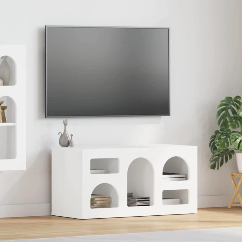 vidaXL TV-skab Hvid 80x35x40 cm Konstrueret Træ