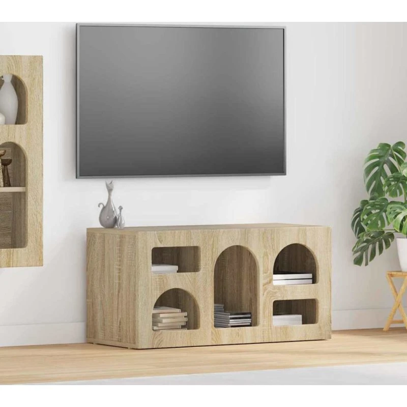 vidaXL TV-skab Sonoma eg 80 x 35 x 40 cm, konstrueret træ