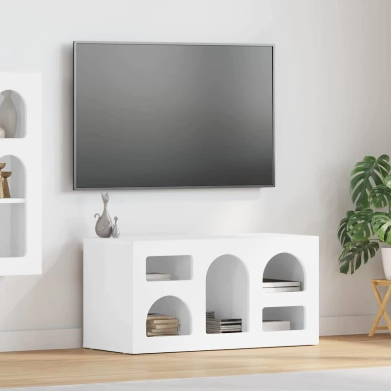 vidaXL TV-skab Høj gloss hvid 80 x 35 x 40 cm