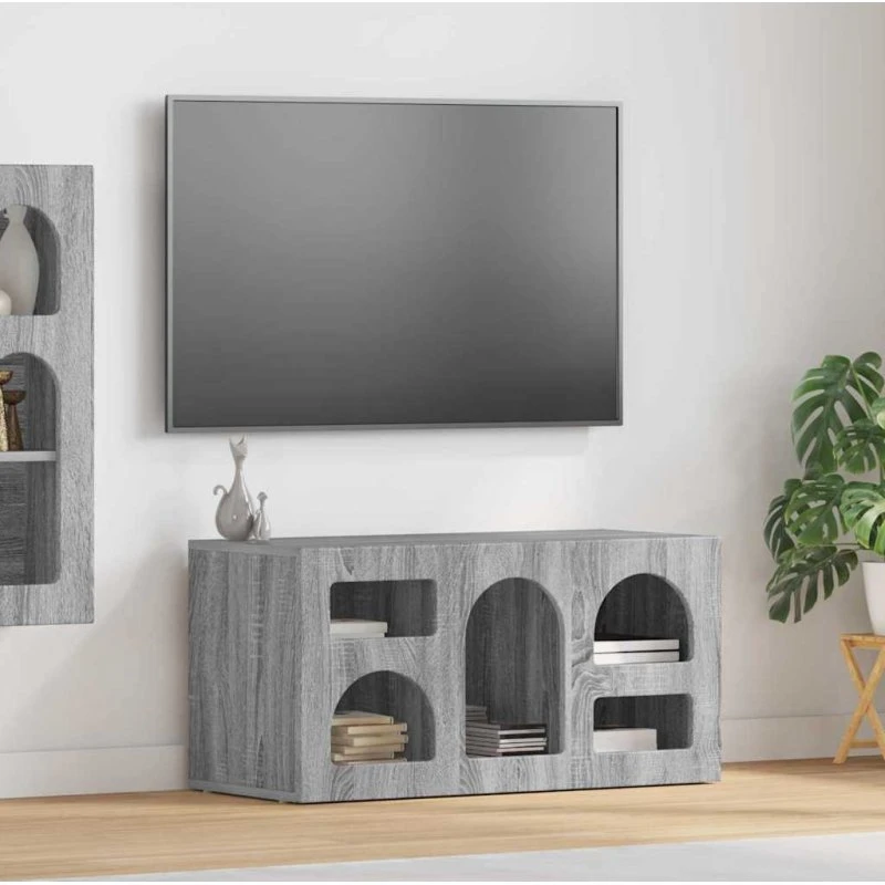 vidaXL TV-skab Grå Sonoma 80 x 35 x 40 cm Konstrueret træ