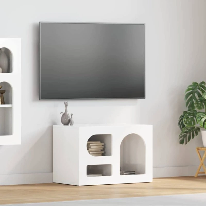 vidaXL TV-skab Høj gloss hvid 60 x 35 x 40 cm Konstrueret træ