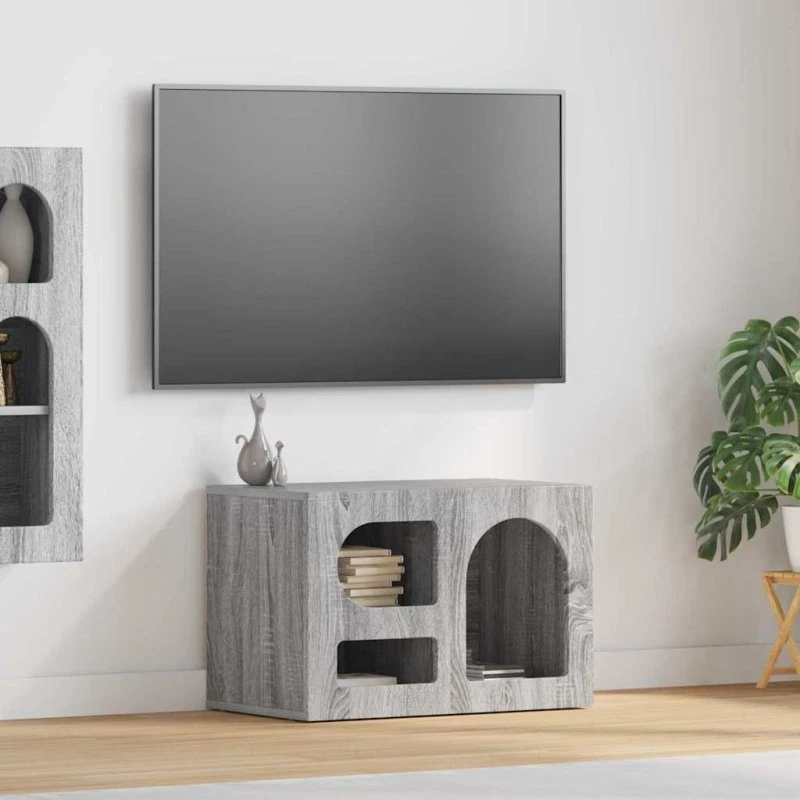 vidaXL TV-skab Grå Sonoma 60 x 35 x 40 cm Konstrueret træ