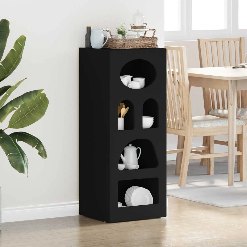vidaXL Sideboard Sort 40 x 35 x 100,5 cm Konstrueret Træ