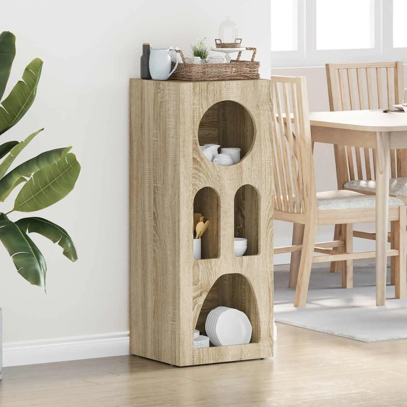 vidaXL Sideboard Sonoma eg 40 x 35 x 100,5 cm Konstrueret træ