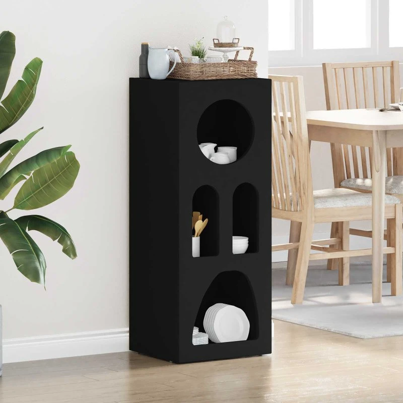 vidaXL Sideboard Sort 40 x 35 x 100,5 cm Konstrueret Træ