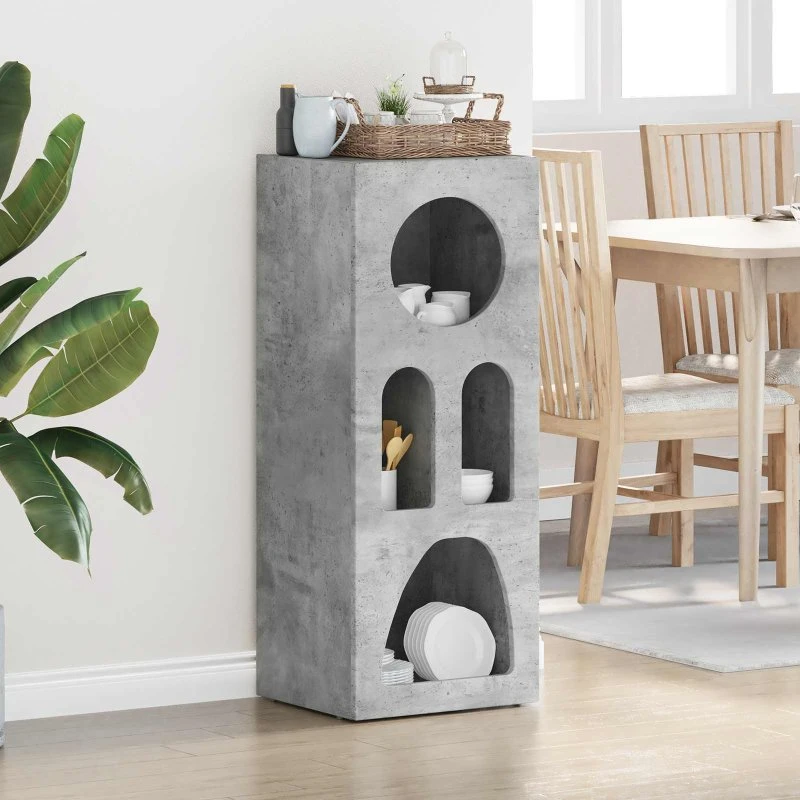 vidaXL Sideboard Beton Grå 40 x 35 x 100,5 cm Konstrueret Træ