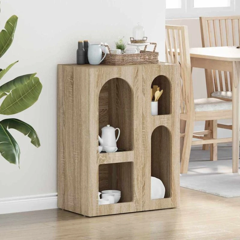 vidaXL Sideboard Sonoma eg 59 x 35 x 80,5 cm Konstrueret træ