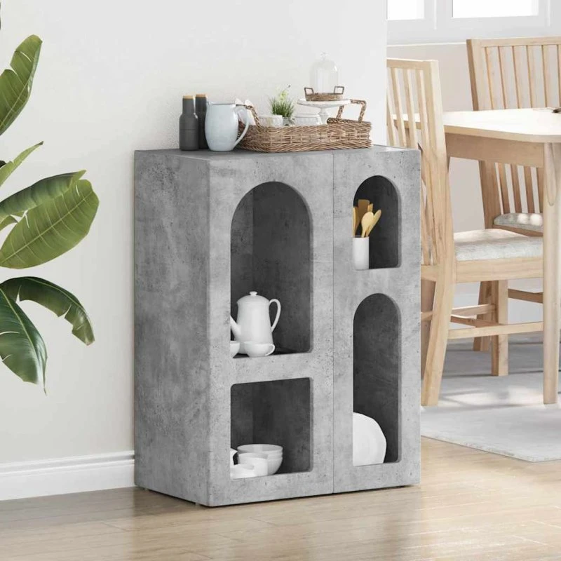 vidaXL Sideboard Beton Grå 59 x 35 x 80,5 cm Konstrueret Træ