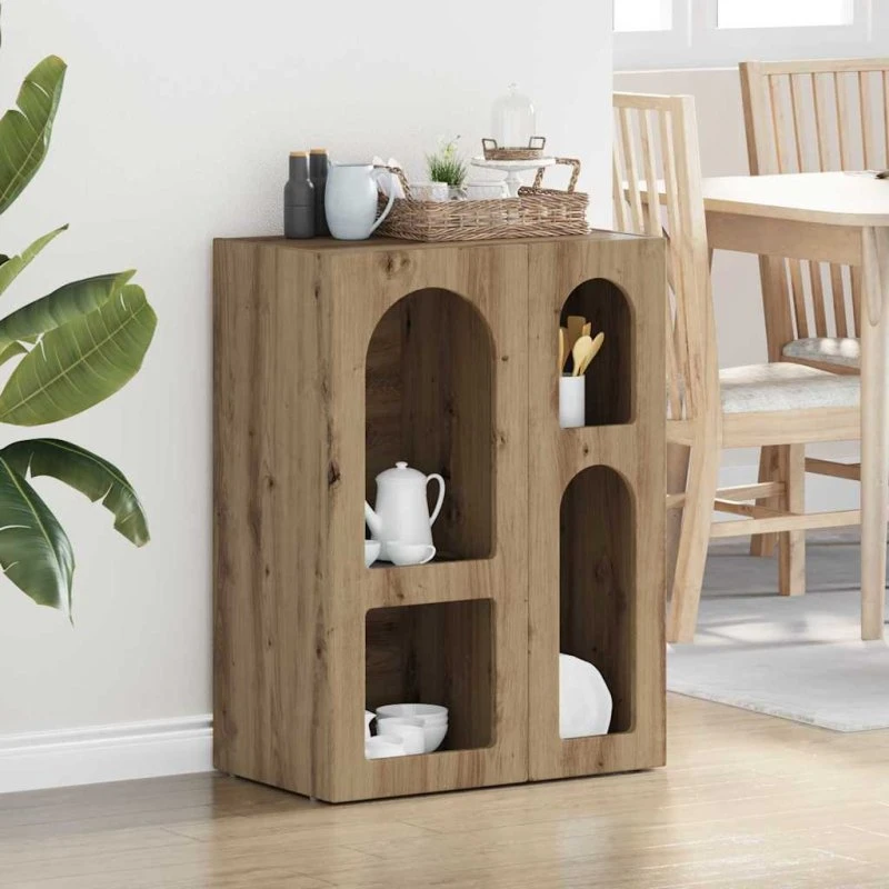 vidaXL Sideboard Artisan Egetræ 59 x 35 x 80,5 cm