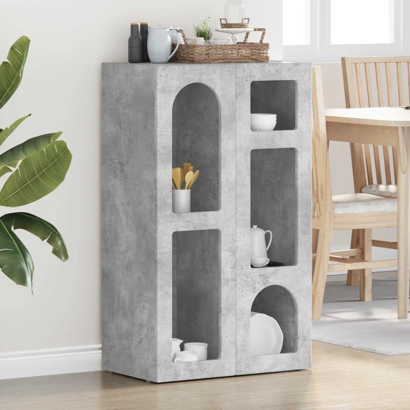 vidaXL Sideboard Beton Grå 59 x 35 x 100,5 cm Konstrueret Træ