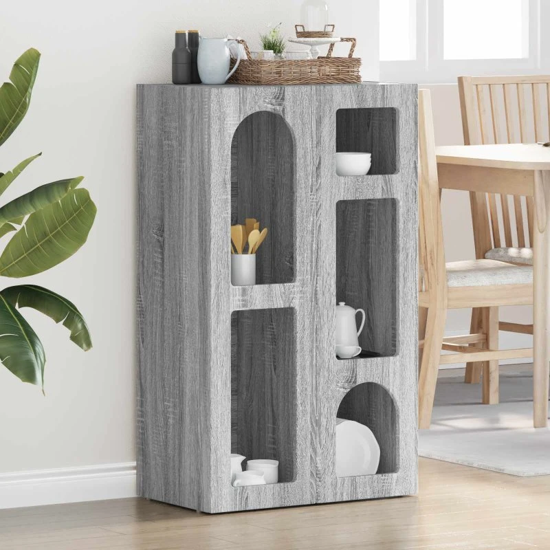 vidaXL Sideboard Grå Sonoma 59 x 35 x 100,5 cm Konstrueret Træ