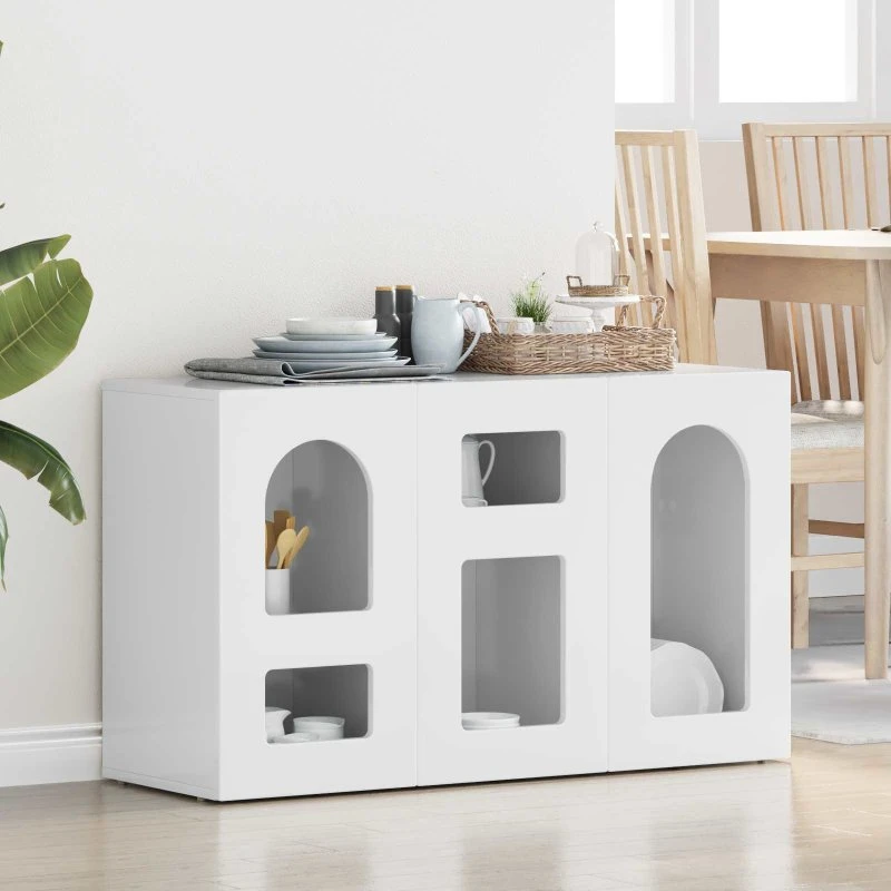 vidaXL Sideboard Høj gloss hvid 100 x 35 x 59 cm