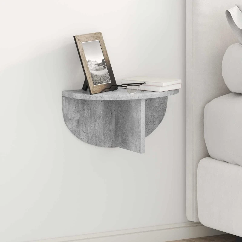 vidaXL Væghylde 2 stk, Beton Grå, 38 x 19 x 19 cm, Konstrueret Træ