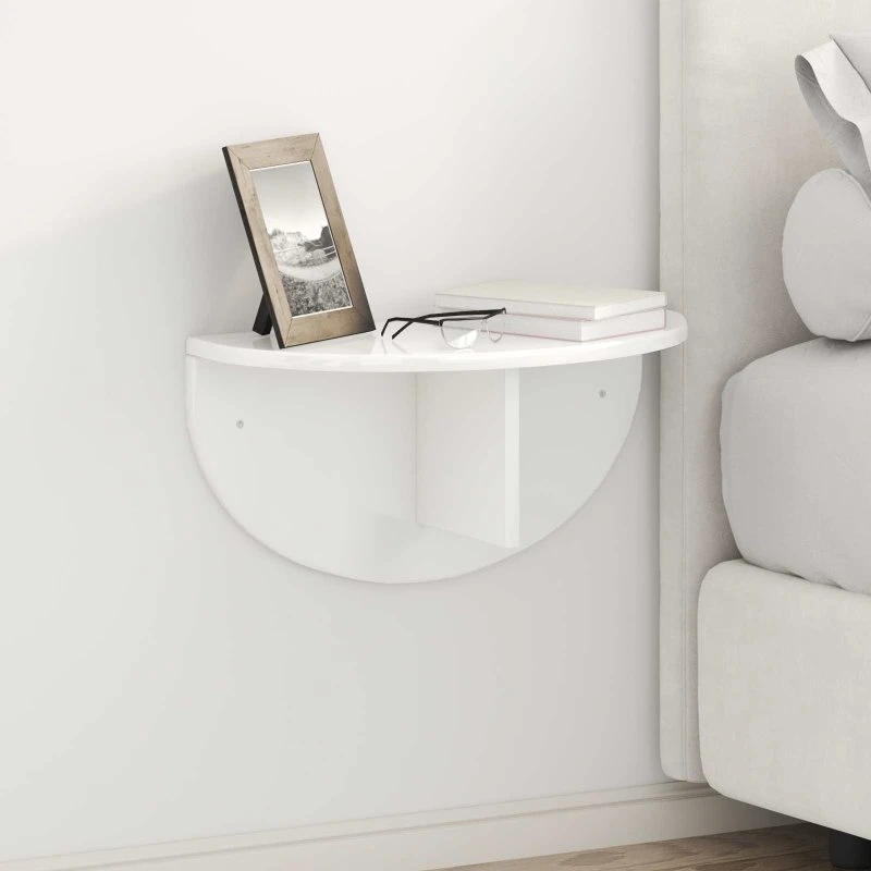 vidaXL Væghylde 2 stk Høj gloss hvid 48 x 24 x 24 cm Konstrueret træ