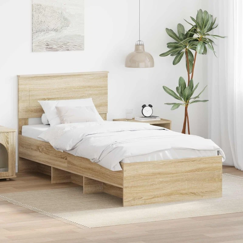 vidaXL Sengestel Sonoma Eg 80 x 200 cm Konstrueret Træ