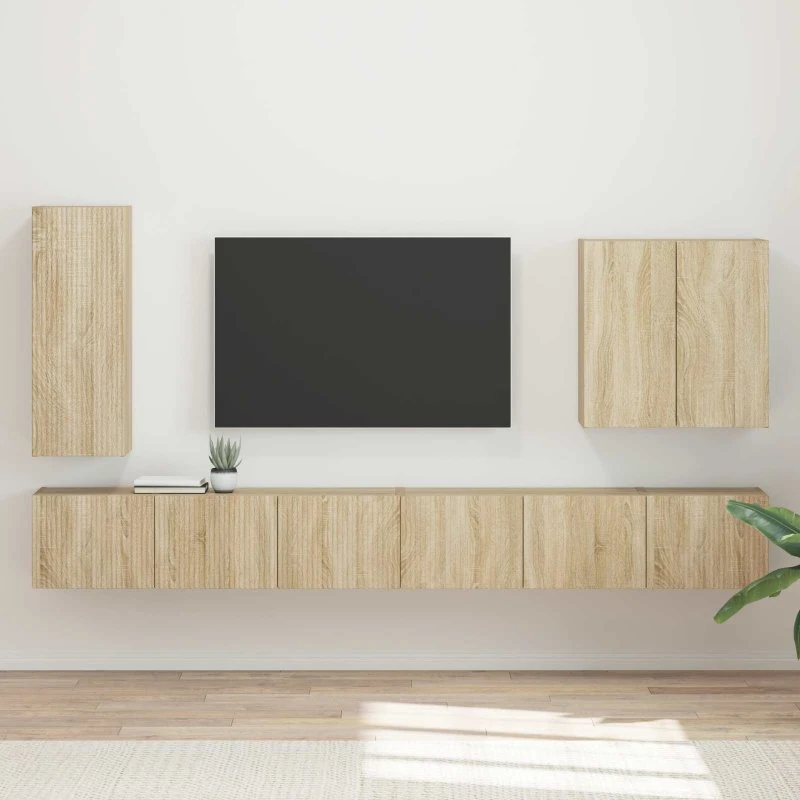 vidaXL Tv vægskab sæt 6 pcs Sonoma eg