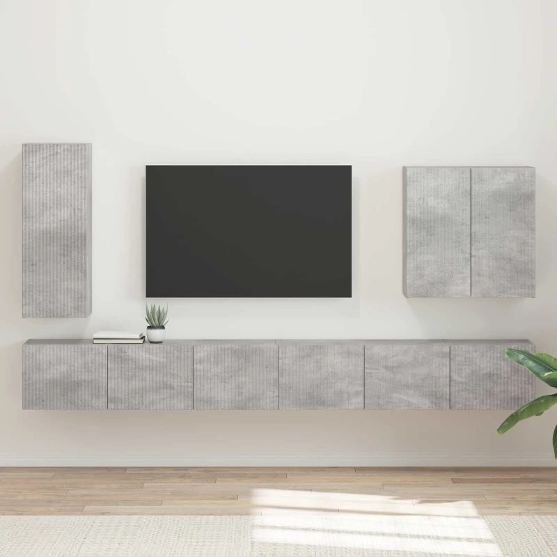 vidaXL Tv vægskab sæt 6 pc Beton Grå