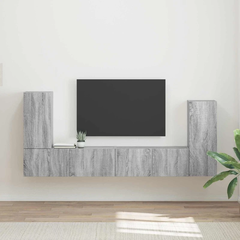 vidaXL 4-pcs Grå Sonoma TV-møbelsæt