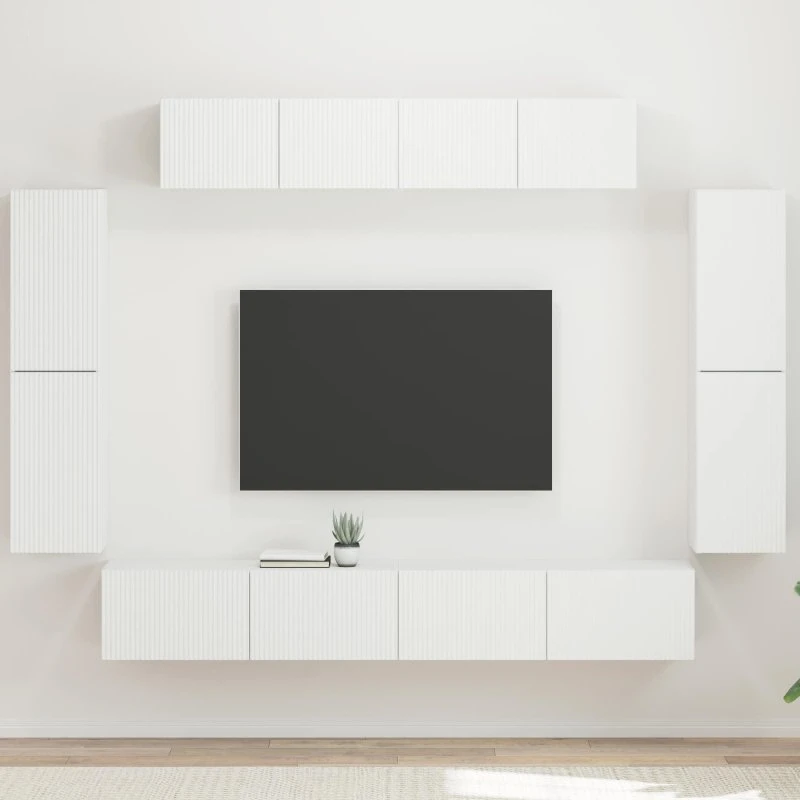 vidaXL TV-skab 8-pces Hvid