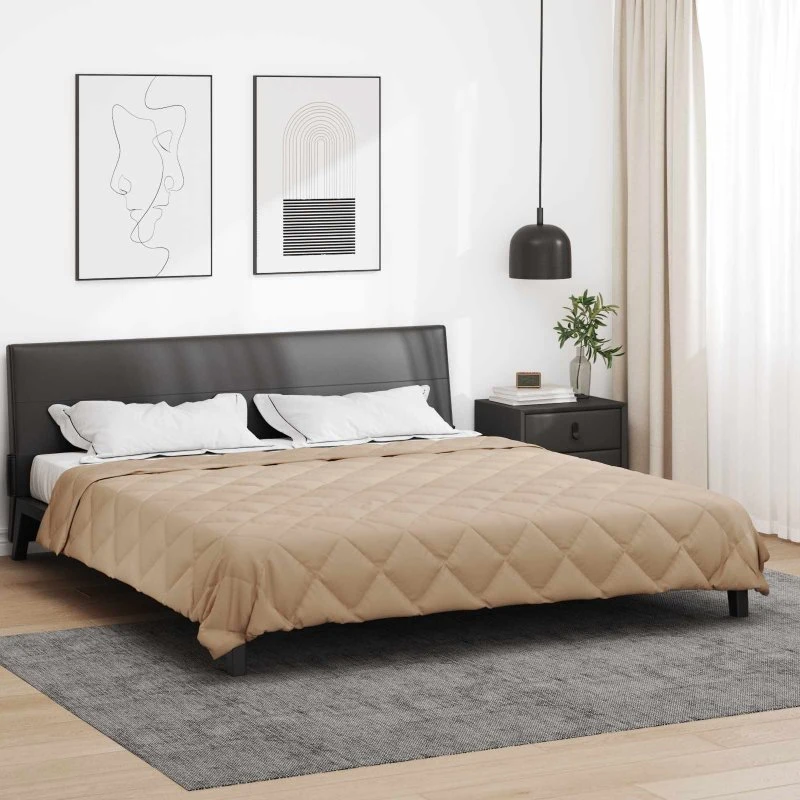 vidaXL Sommerdyne Gråbrun 240 x 200 cm Mikrofiber