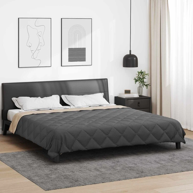 vidaXL Helårs Dyne Antracit/Taupe 200x200 cm Mikrofiber
