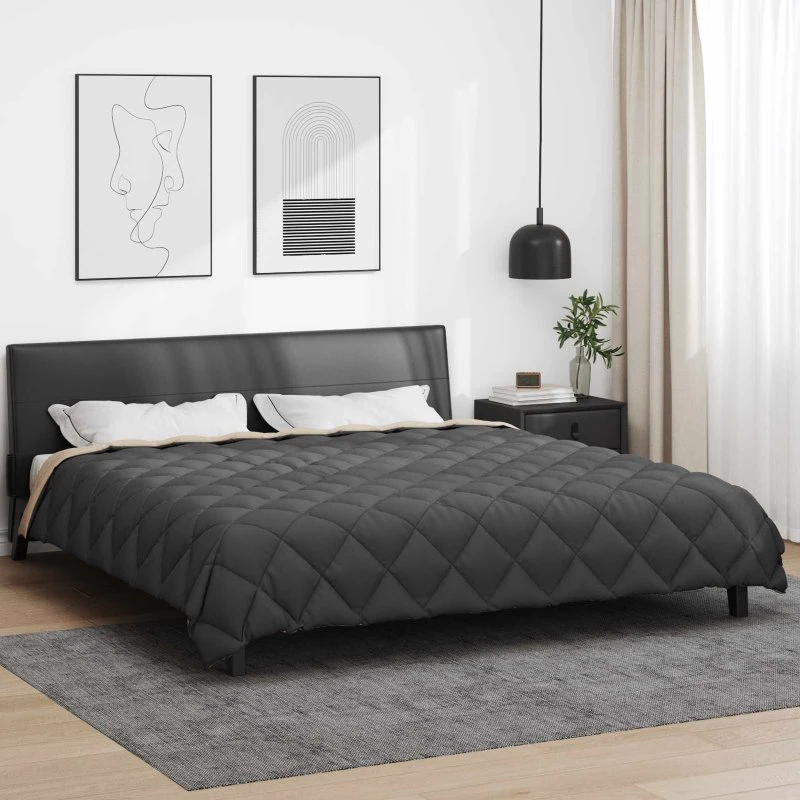 vidaXL Vinterdyne Antracit & Taupe 200x220 cm Mikrofiber