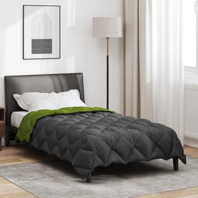 vidaXL Vinterdyne Grøn og Antracit 135x200 cm Mikrofiber