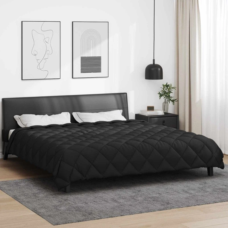 vidaXL Vinterdyne Sort 200 x 200 cm Mikrofiber