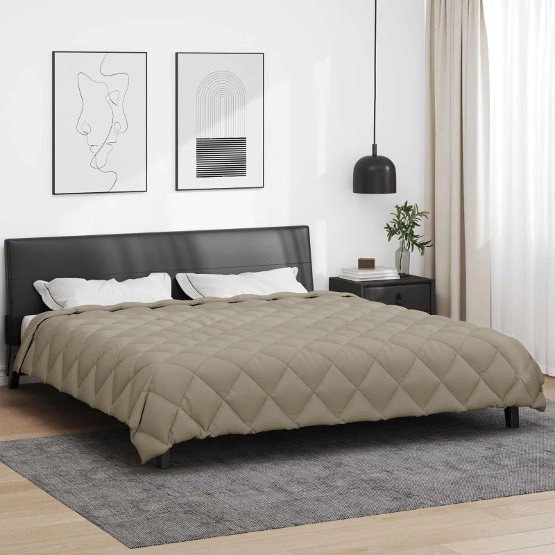 vidaXL Vinterdyne Lysegrå 220 x 260 cm Mikrofiber