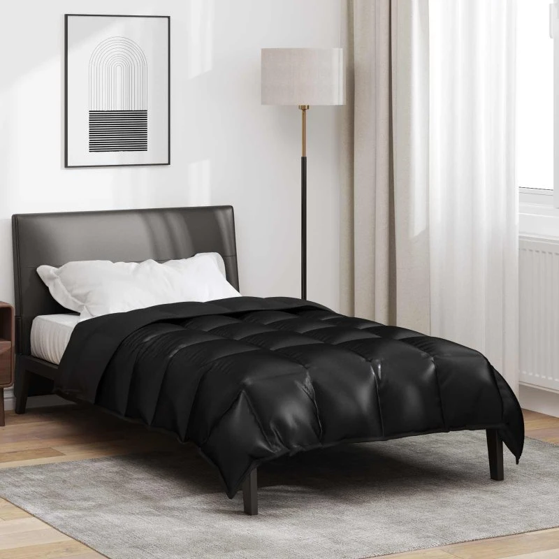 vidaXL Vinter Duvet Sort 155 x 220 cm Satin & Mikrofiber