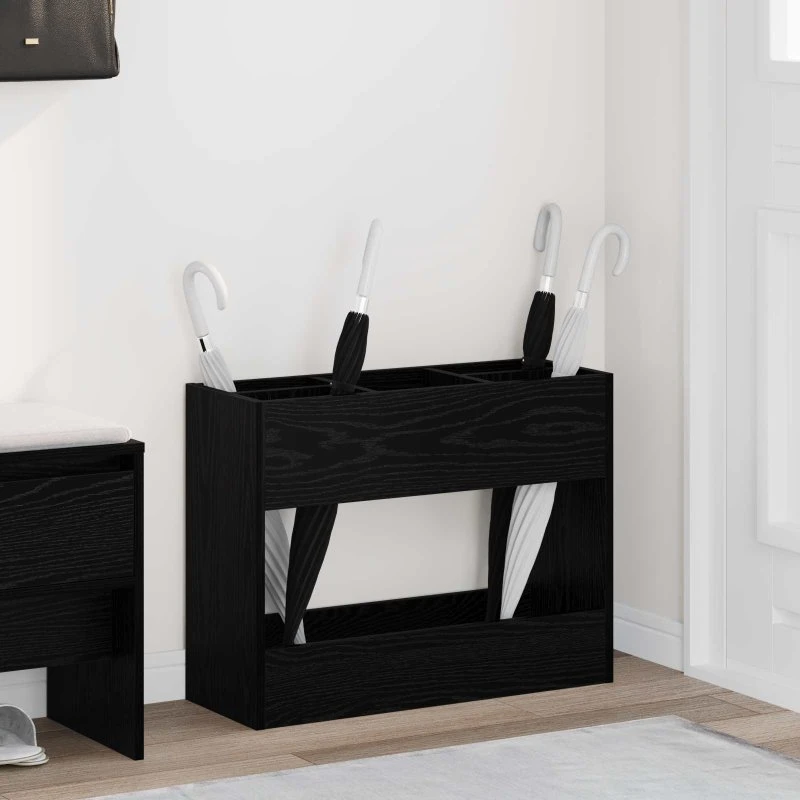 vidaXL Parasolfod Sort 65 x 24 x 50 cm Konstrueret Træ