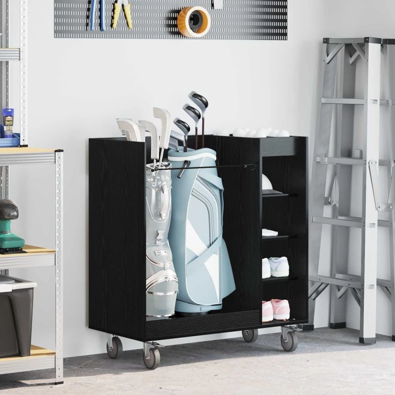 vidaXL Golf Skab med Hjul 90 x 45 x 98 cm, Sort