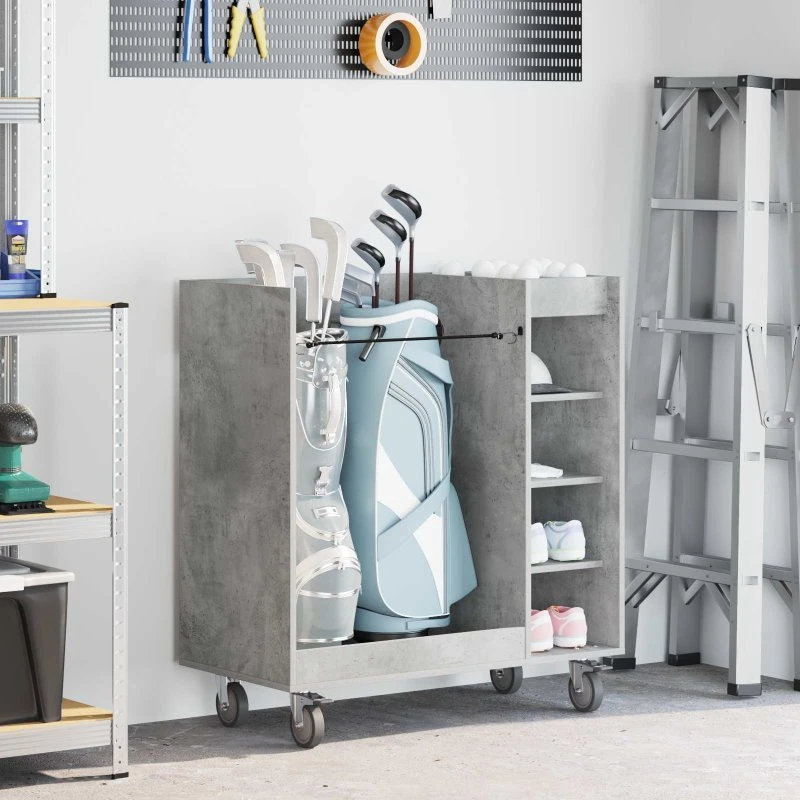 vidaXL Golf Skab med Hjul 90 x 45 x 98 cm Beton Grå