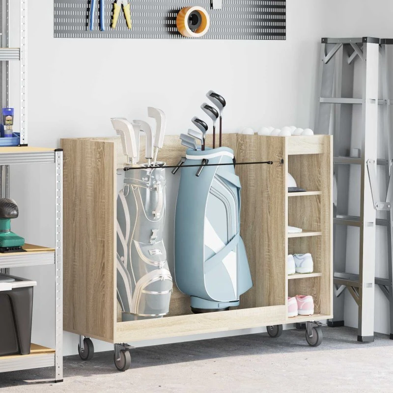 vidaXL Golf Skab med Hjul 120 x 45 x 98 cm Sonoma Eg