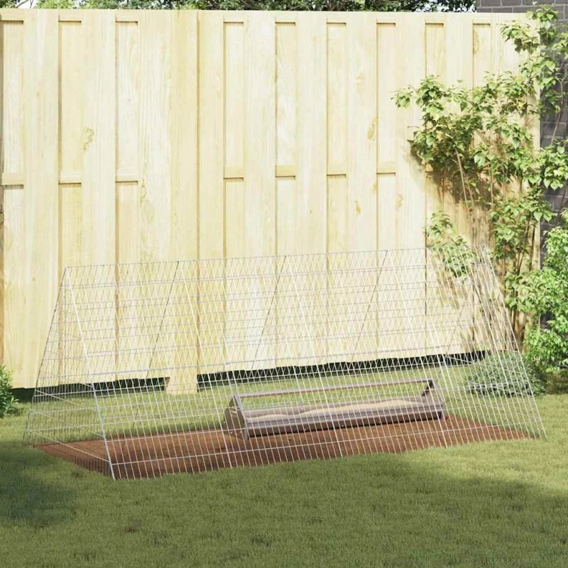 vidaXL Hønsebur Sølv 215 x 100 x 85 cm Galvaniseret Stål
