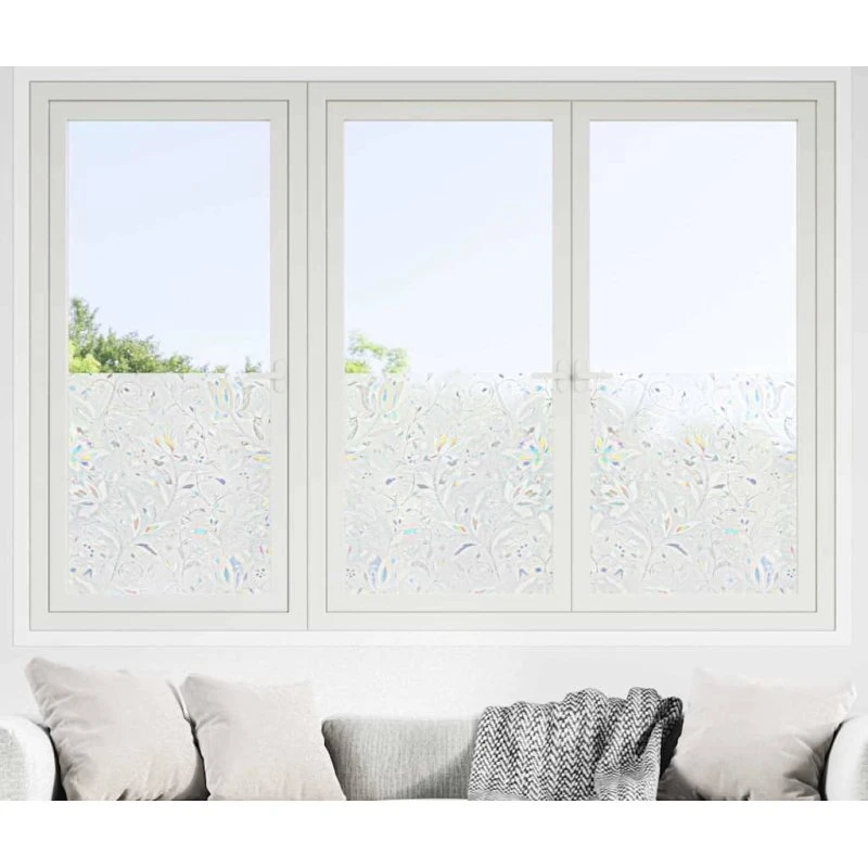 vidaXL Statisk Vinduesfilm Blomster 45 x 500 cm PVC