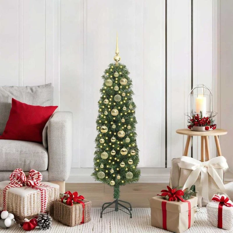 vidaXL Kunstigt Juletræ 120 cm Grønt med LED-lys og Stativ