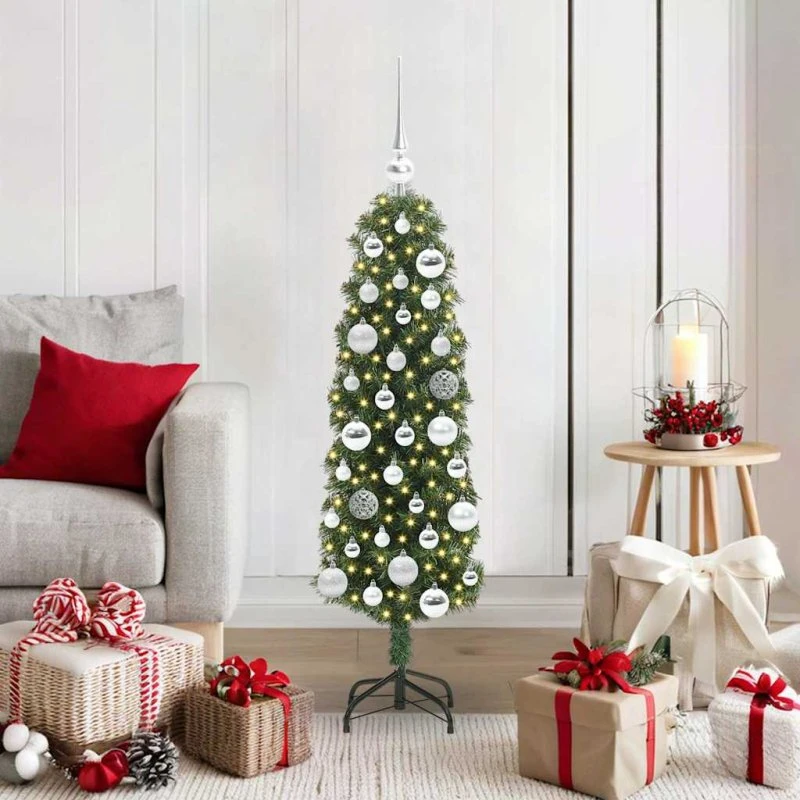 vidaXL Kunstigt Juletræ 120 cm Grønt med LED og Stativ