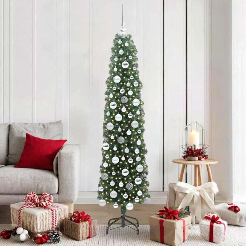 vidaXL Kunstigt Juletræ 180 cm Grønt med LED-lys og Stativ
