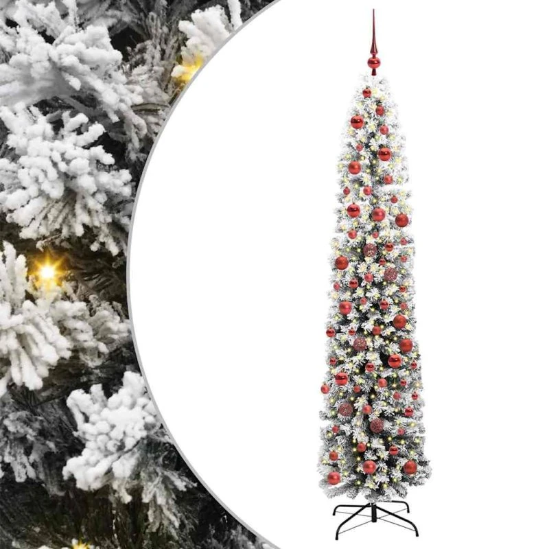 vidaXL Kunstigt juletræ 180 cm Grønt med LED-lys og stativ