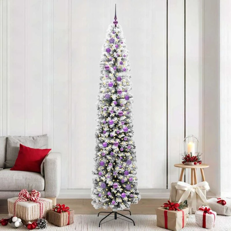 vidaXL Kunstigt Juletræ 240 cm Grønt med LED-lys og Stativ