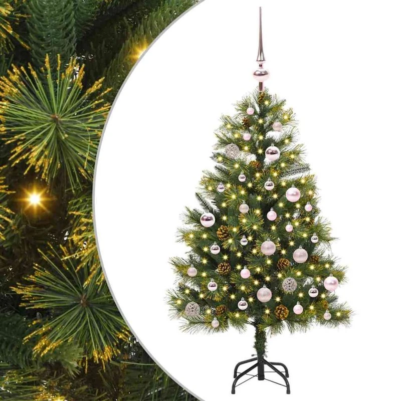 vidaXL Kunstig Hængslet Juletræ Grøn 150 cm