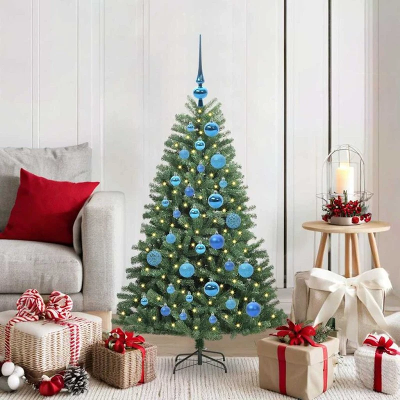 vidaXL Kunstigt Hinged Juletræ Grøn 120 cm med 150 LED'er