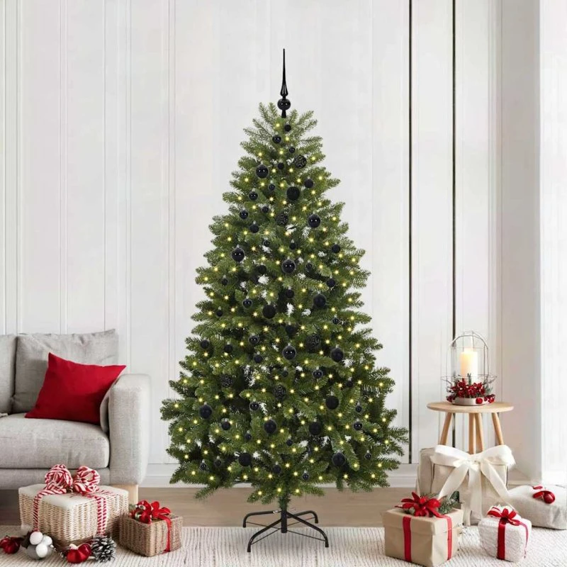 vidaXL Kunstigt Juletræ 210 cm Grønt med 300 LED'er