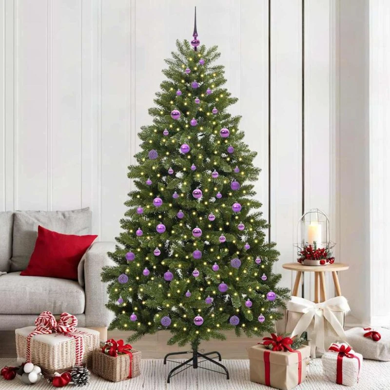 vidaXL Kunstigt juletræ 210 cm Grøn med 300 LED'er
