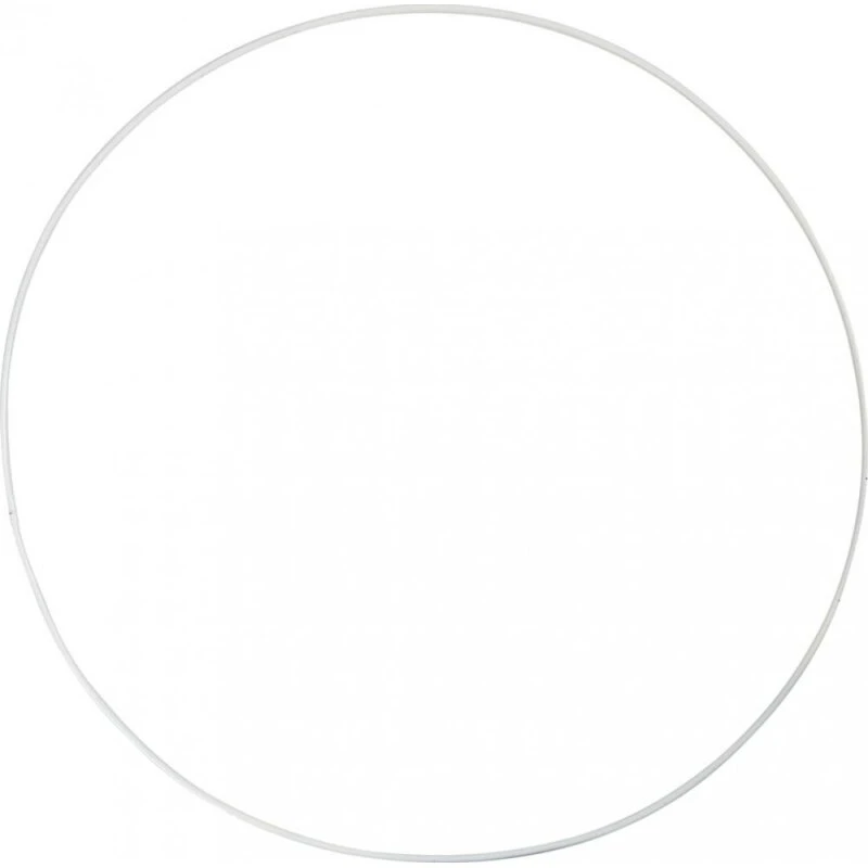 Uden mærke Metalring Ø30 cm, 3 mm, hvid - 5 stk