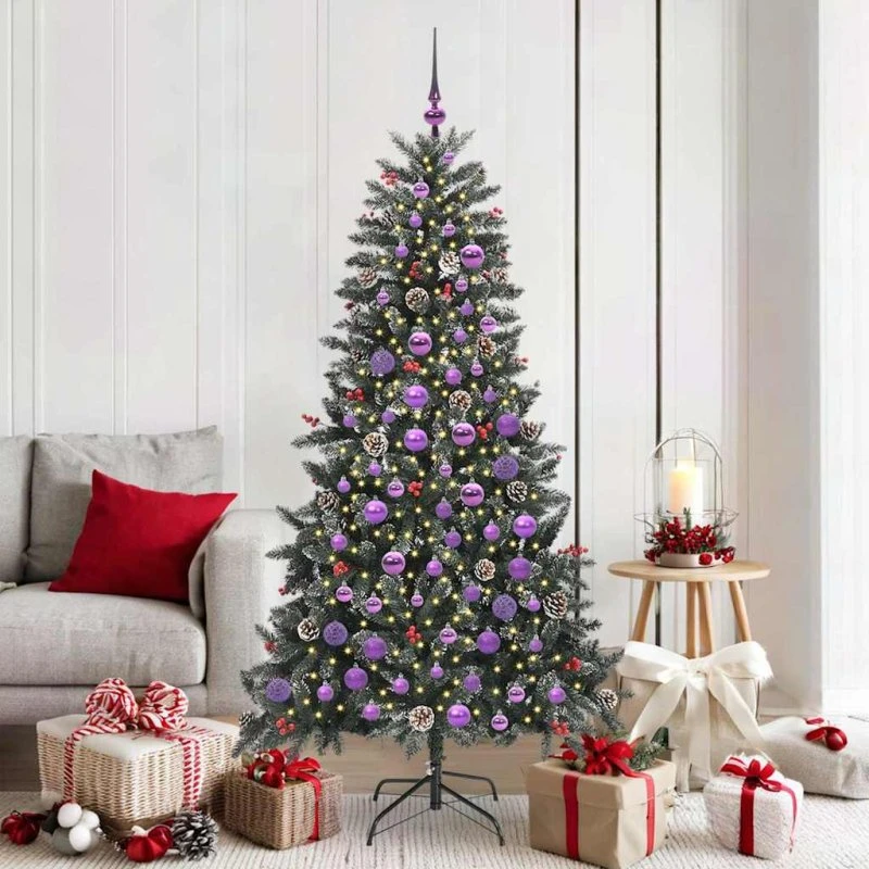 vidaXL Kunstigt Juletræ Grøn 180 cm med LED-lys og USB