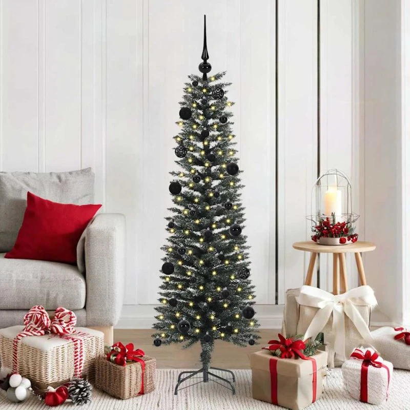 vidaXL Kunstigt juletræ Grøn 150 cm med LED-lys