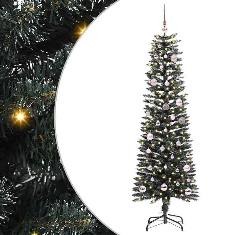 vidaXL Kunstigt Juletræ Grøn 150 cm med LED-lys