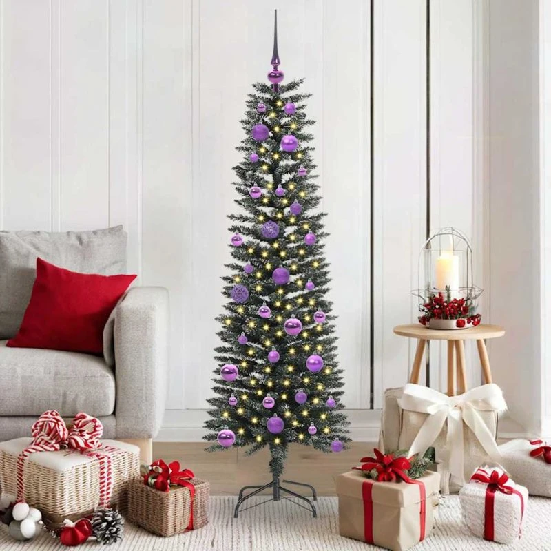 vidaXL Kunstigt Juletræ Grøn 150 cm med LED-lys